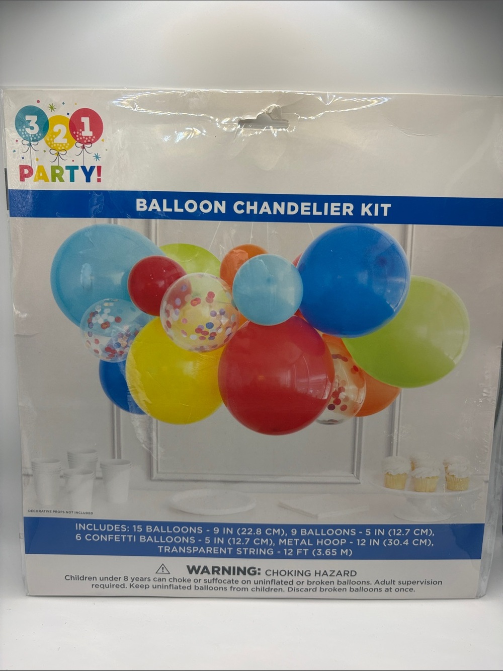 3 2 1 Party Balloon Chandelier Kit - Multicolor